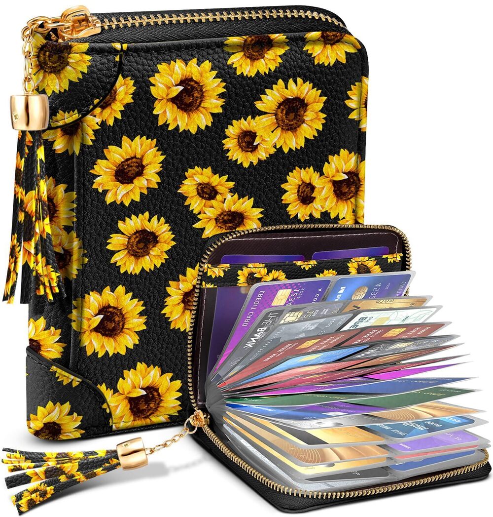 9297 【40 Slots Credit Card Holder Girls Cute RFID Blocking Card Organizer